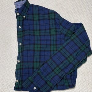 Crown & Ivy Blue and Green Plaid Button Down Shirt